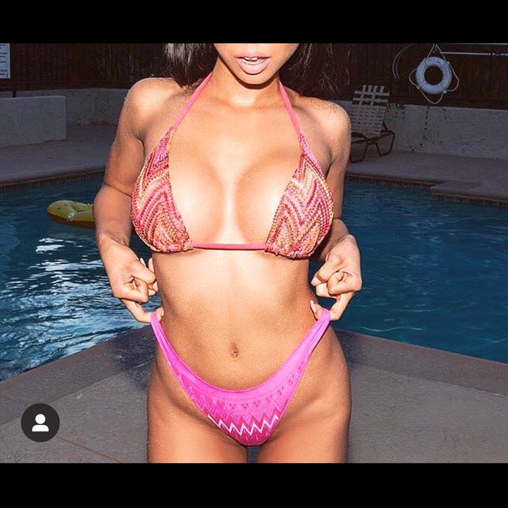 Rebecca virtue pink bikini top